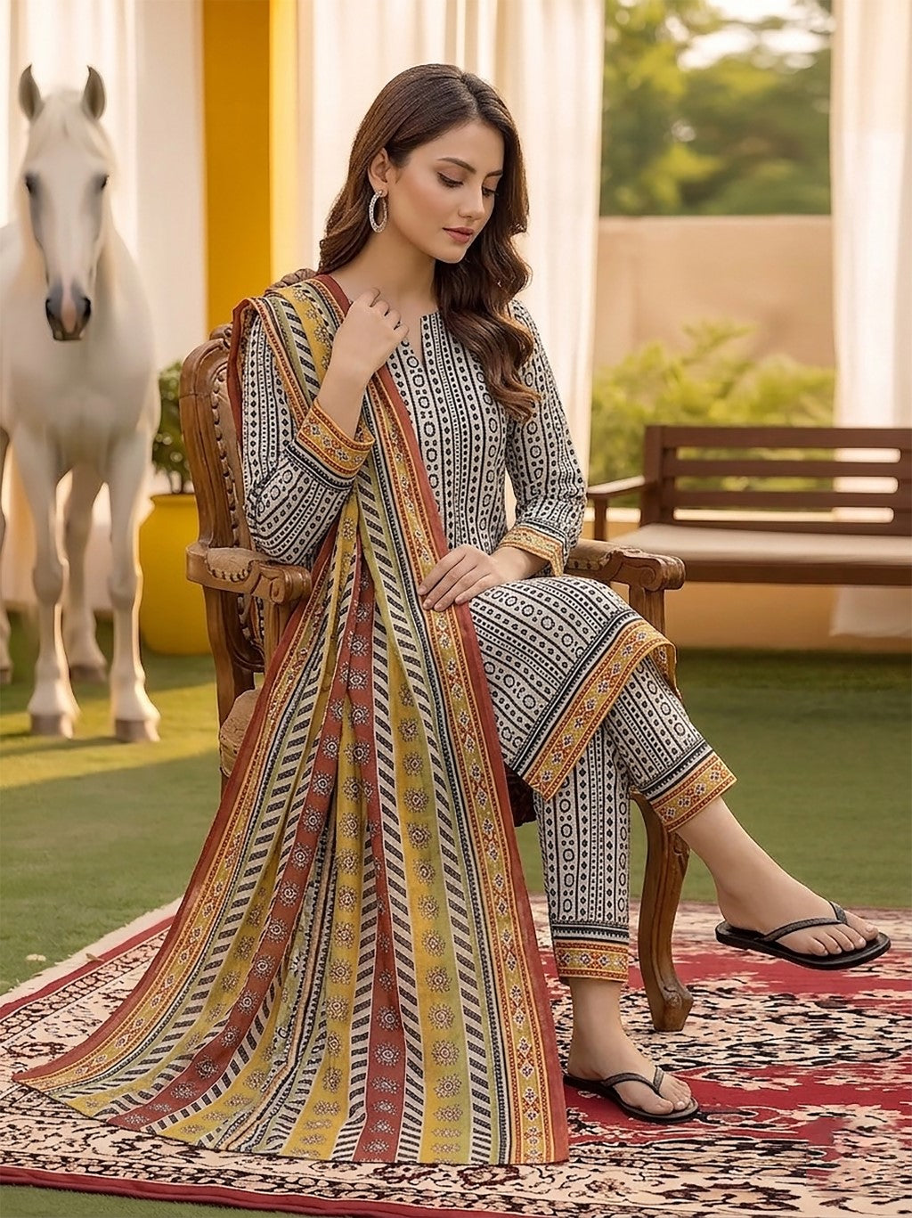 3 Pcs Lawn Unstitched Suit 513