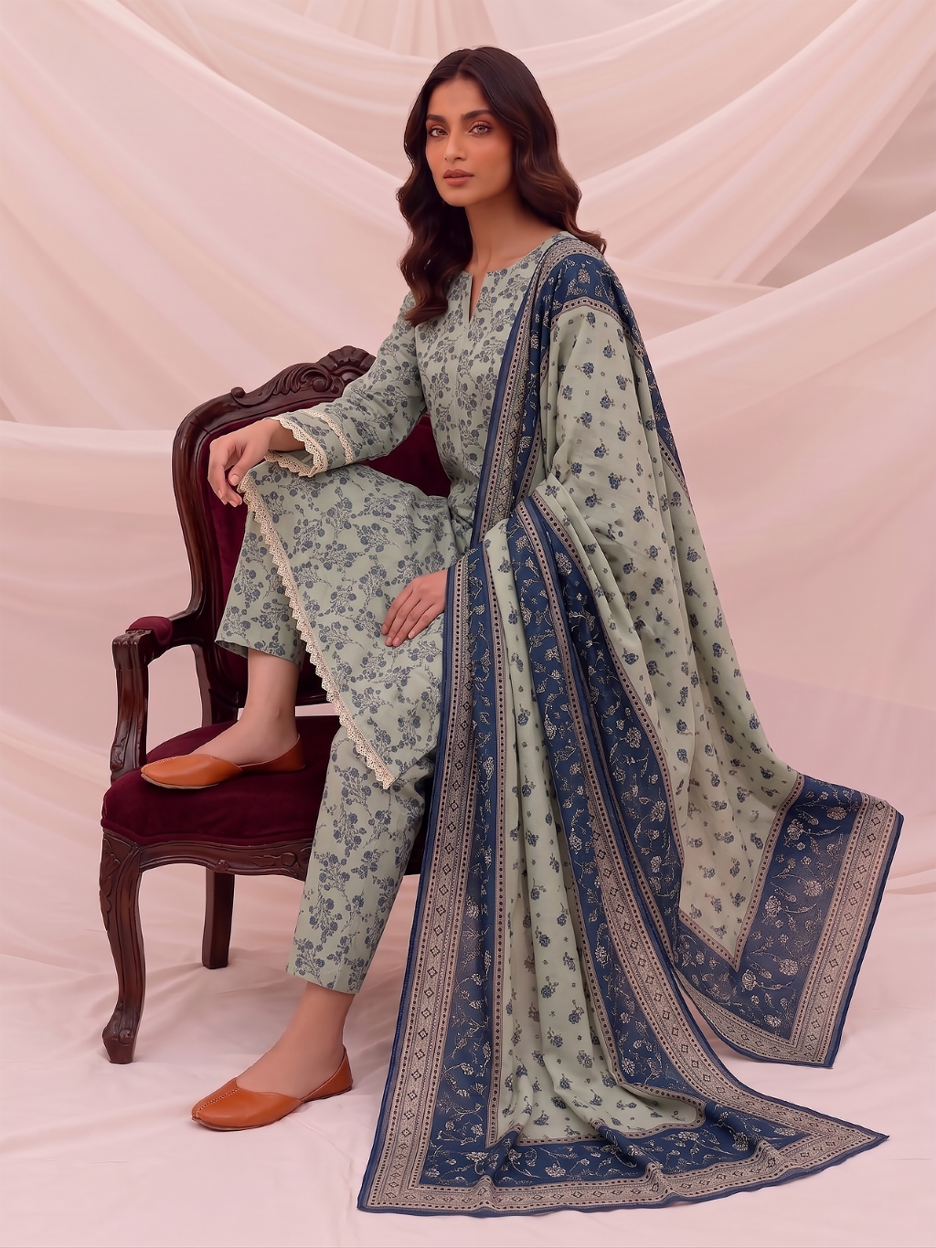 3 Pcs Lawn Unstitched Suit 501