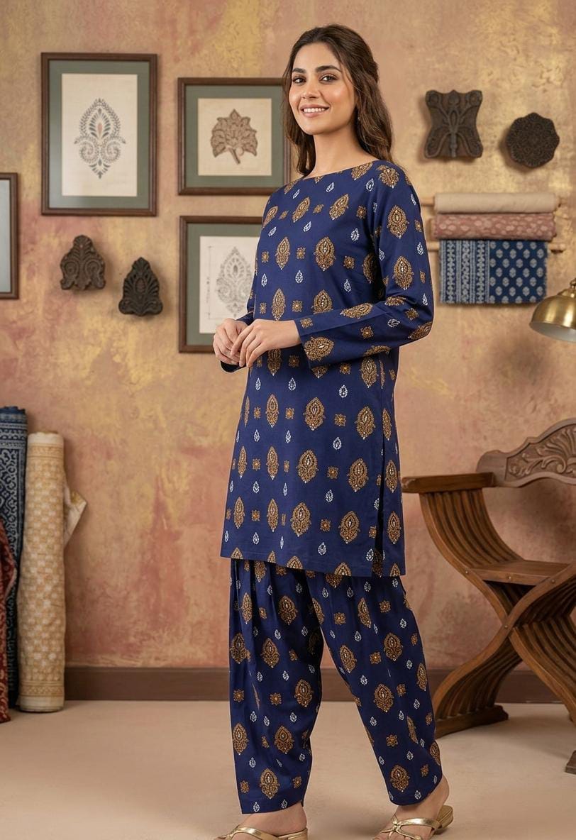 2 Pcs Ladies Suit  Des  121