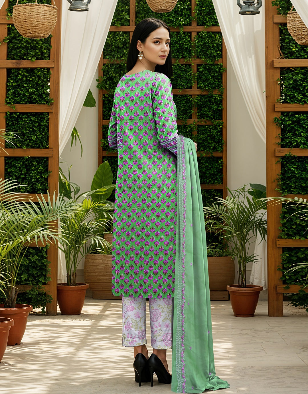 3 Pcs Lawn Unstitched Suit 527