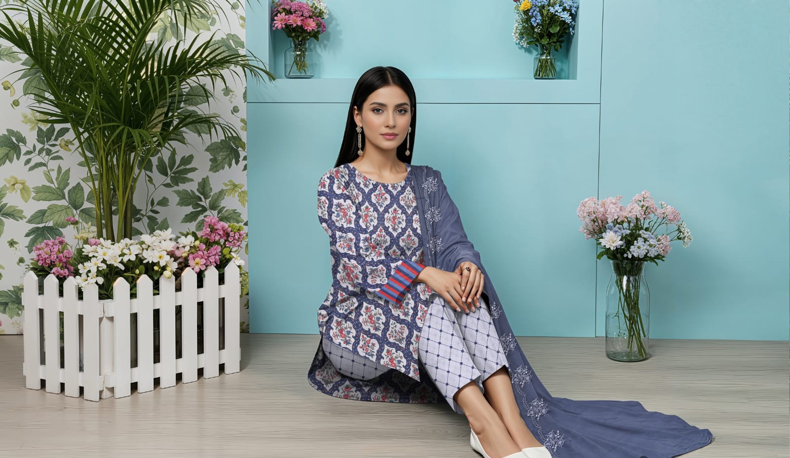 3 Pcs Lawn Unstitched Suit 530