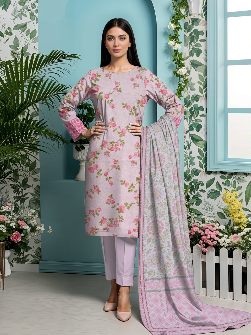 3 Pcs Lawn Unstitched Suit 532
