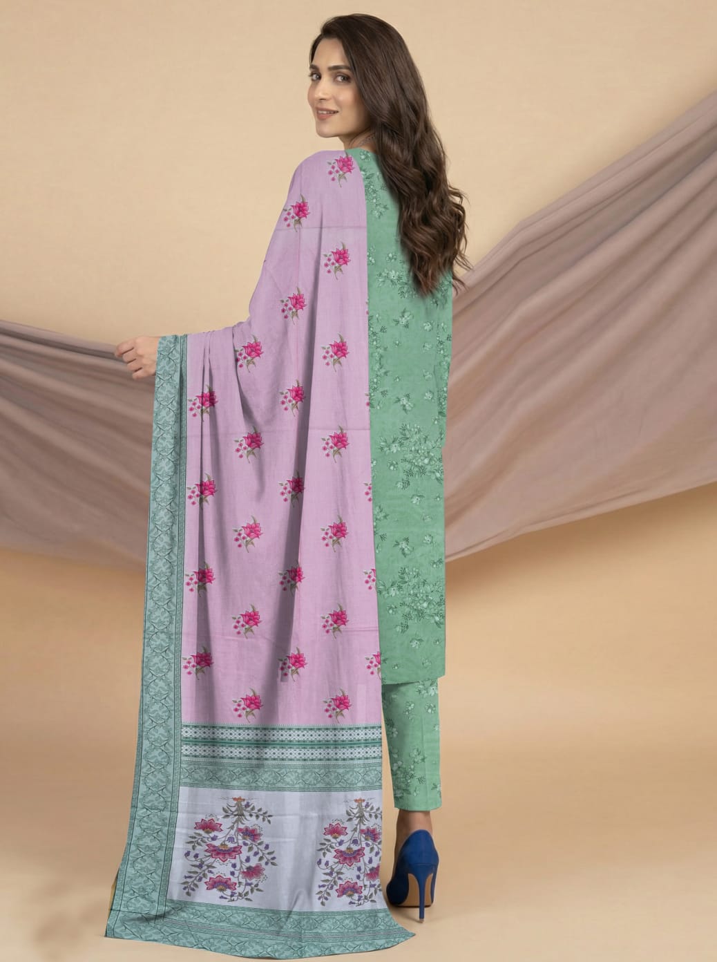 3 Pcs Lawn Unstitched Suit 535