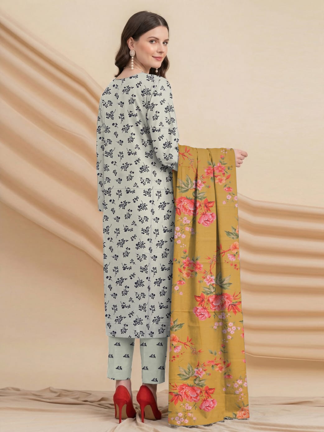3 Pcs Lawn Unstitched Suit 540