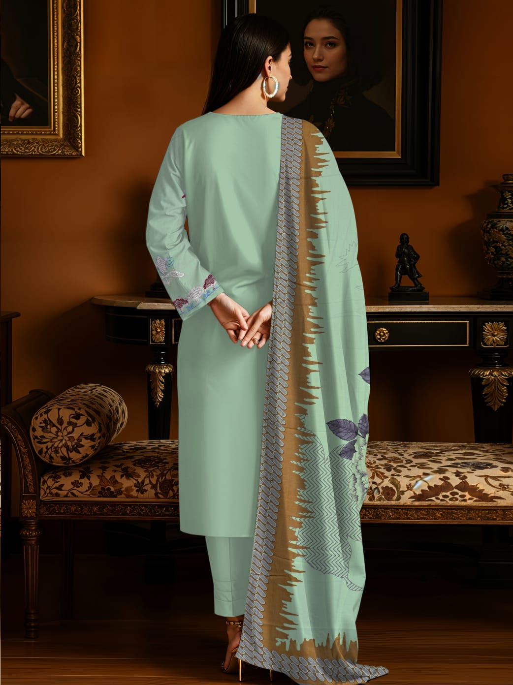 3 Pcs Lawn Unstitched Suit 542