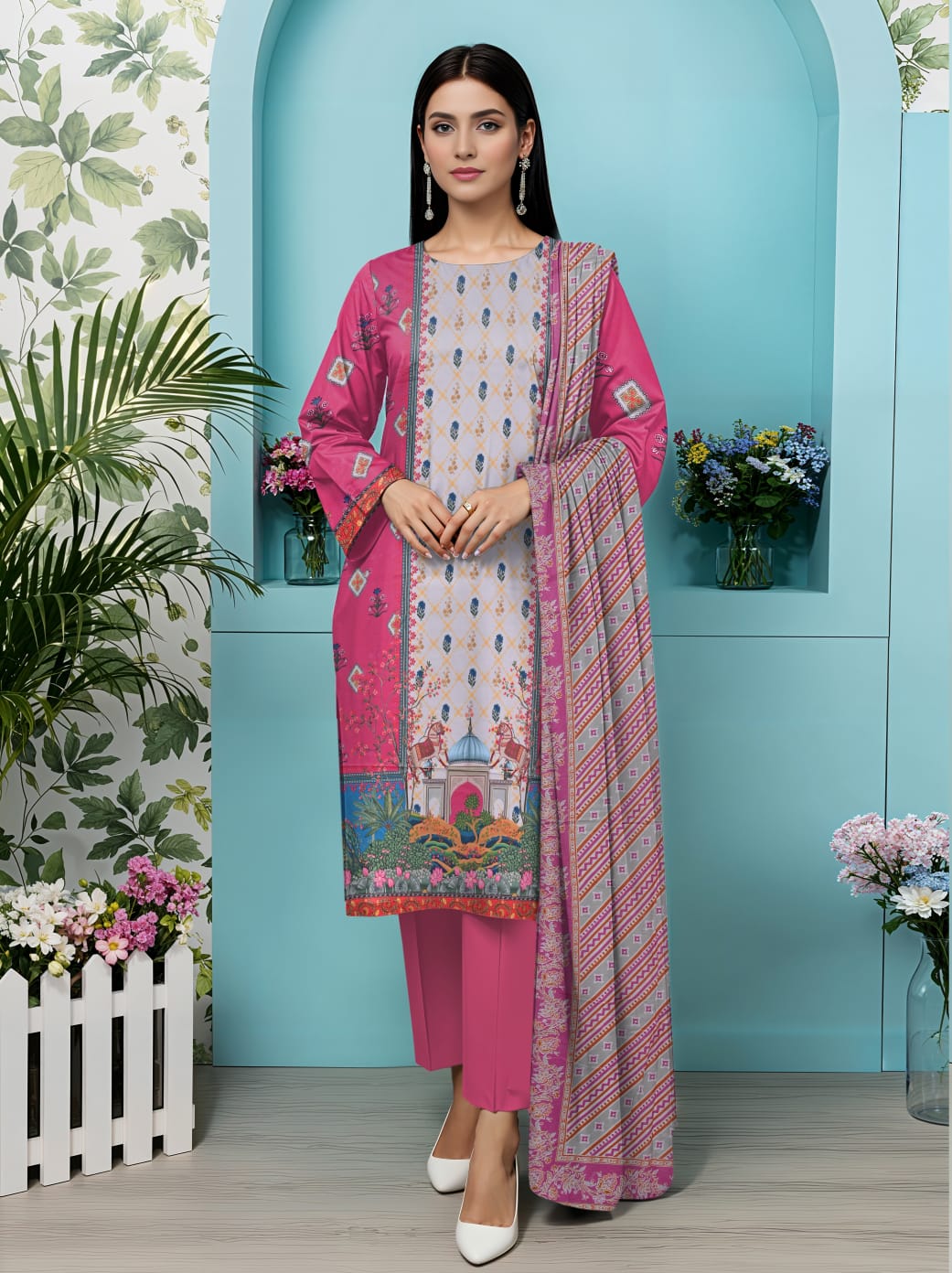3 Pcs Lawn Unstitched Suit 554