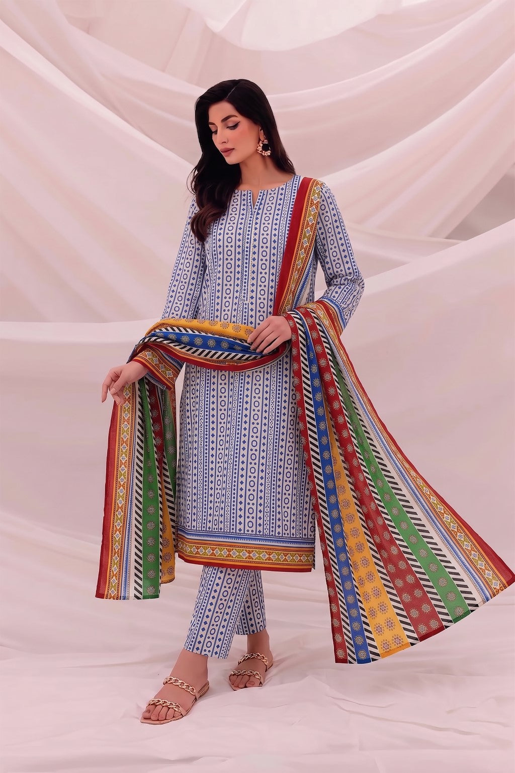 3 Pcs Lawn Unstitched Suit 505