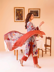 3 Pcs Lawn Unstitched Suit 573
