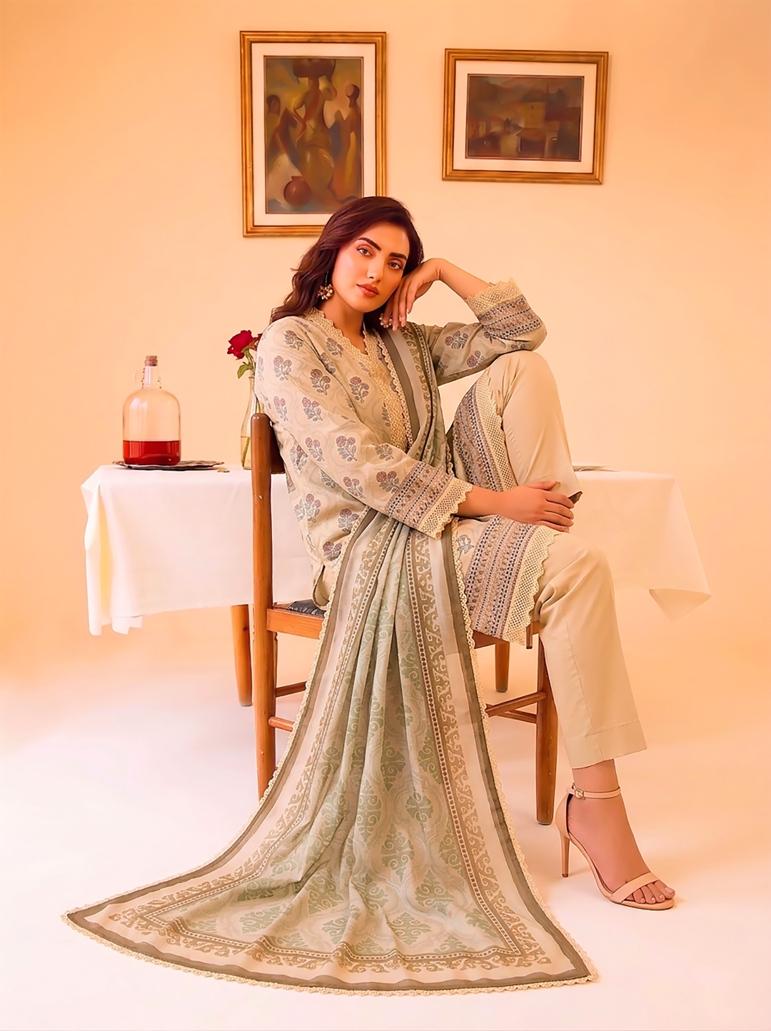 3 Pcs Lawn Unstitched Suit 575