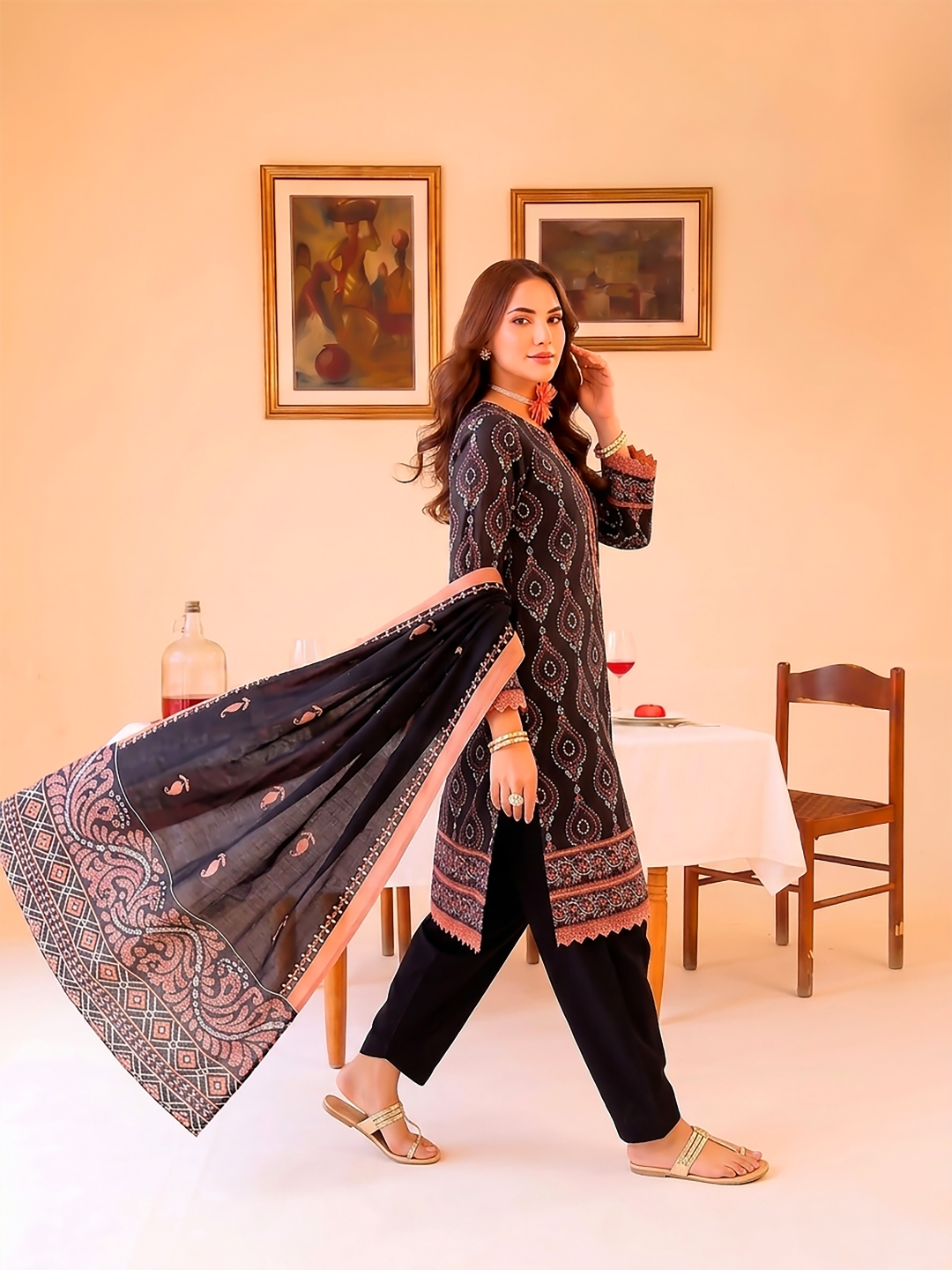 3 Pcs Lawn Unstitched Suit 578