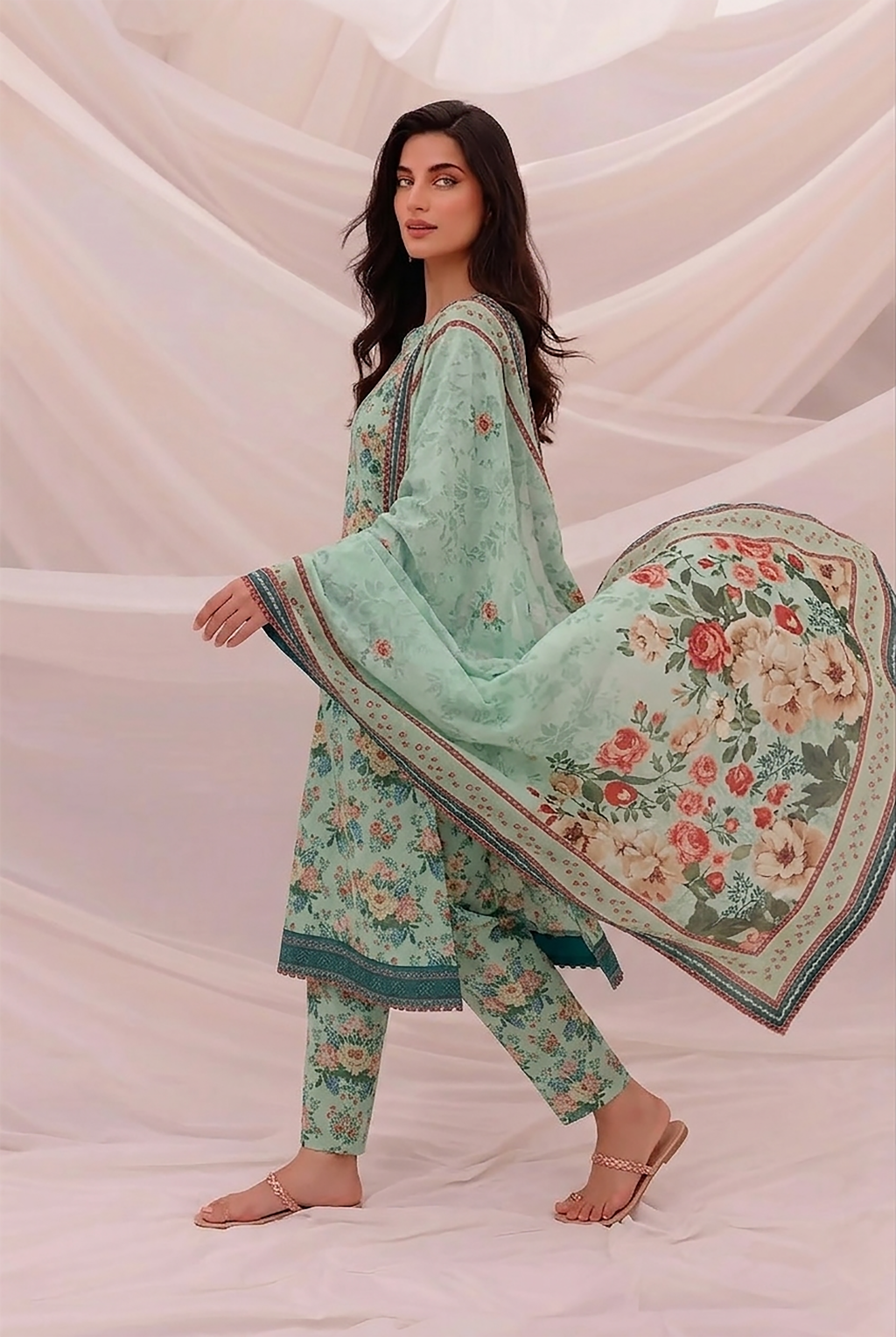 3 Pcs Lawn Unstitched Suit 507
