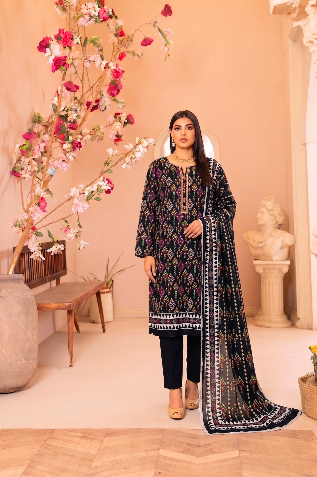 3 Pcs Lawn Unstitched Suit 583