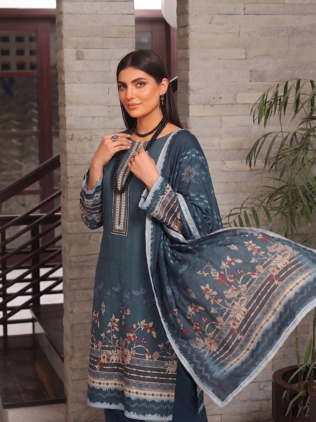 3 Pcs Lawn Unstitched Suit 587