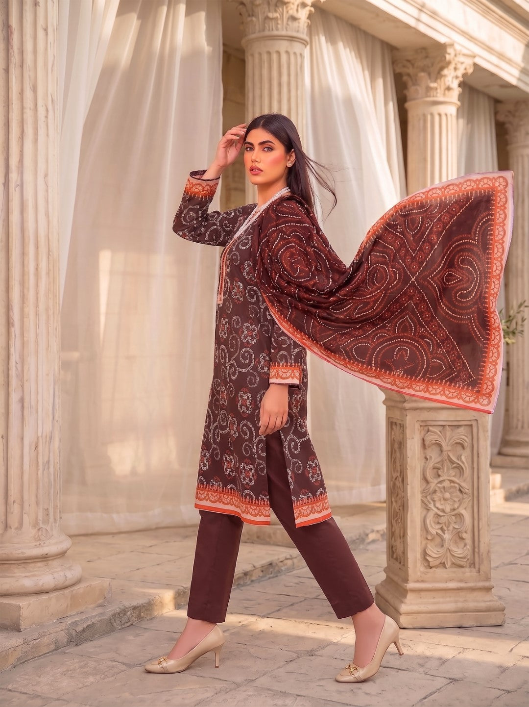 3 Pcs Lawn Unstitched Suit 594