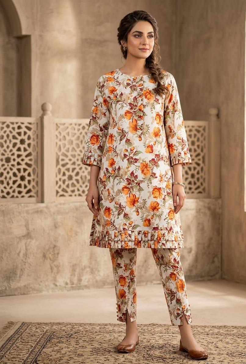 2 Pcs Ladies Suit  Des  109